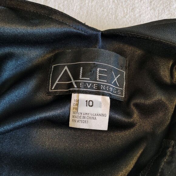 Womens Black Beaded Evening Dress Size 10 Asymmetrical Hem Romantic Fairy Whimsi - Picture 2 of 11